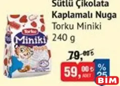 TORKU MİNİKİ SÜTLÜ ÇİKOLATA KAPLAMALI NUGA 240 G